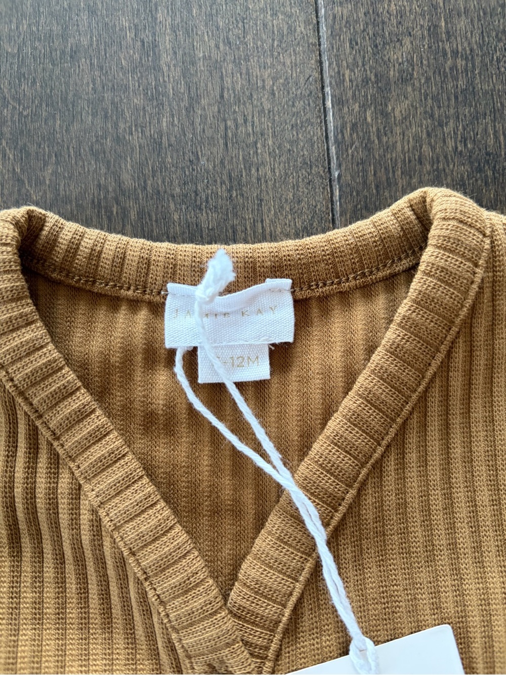 Jamie Kay Ribbed Button Cardigan in Camel - Picture 2 of 3